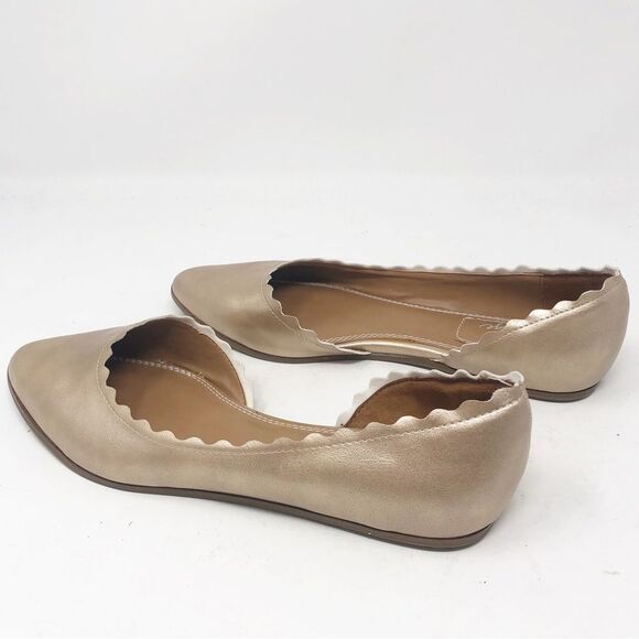 CROWN VINTAGE | Brushed Gold Metallic Look Flat Slip On Shoes Women’s Size 6.5 - Picture 5 of 11